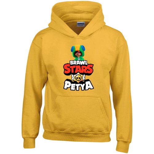Brawl stars pulóver saját névvel sárga színben