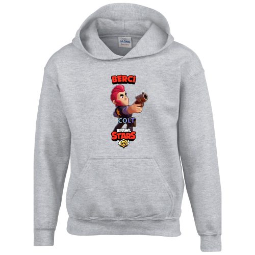 Brawl stars pulóver saját névvel szürke színben