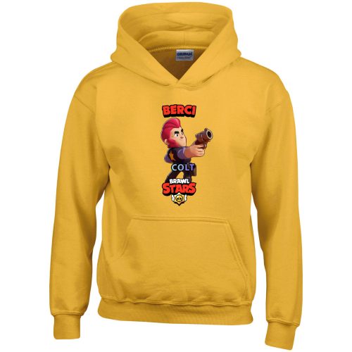 Brawl stars pulóver saját névvel sárga színben