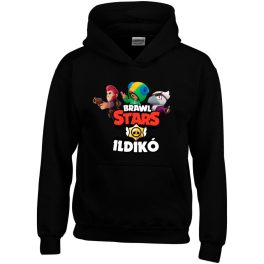 Brawl stars pulóver saját névvel fekete színben