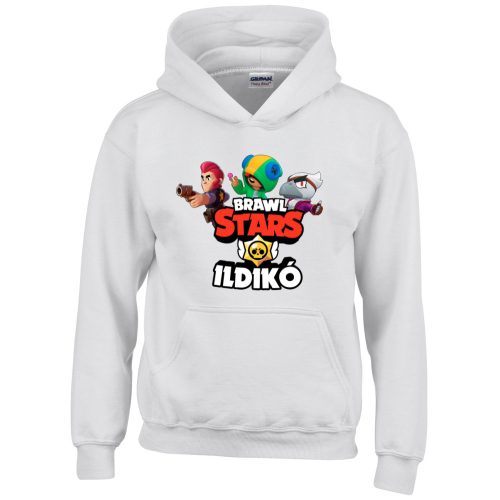 Brawl stars pulóver saját névvel fehér színben