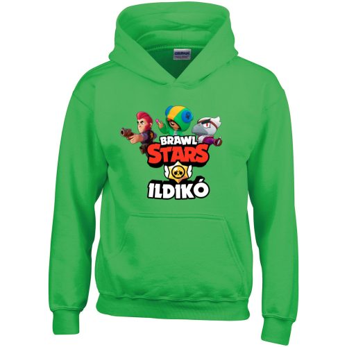 Brawl stars pulóver saját névvel zöld színben