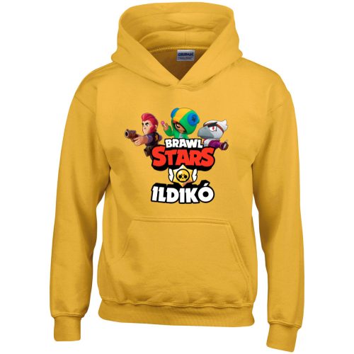 Brawl stars pulóver saját névvel sárga színben
