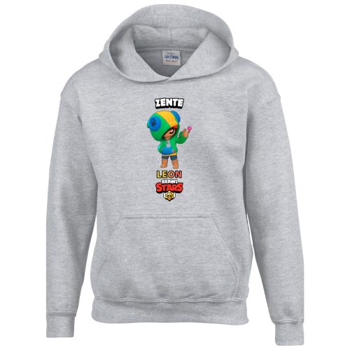 Brawl stars pulóver saját névvel szürke színben