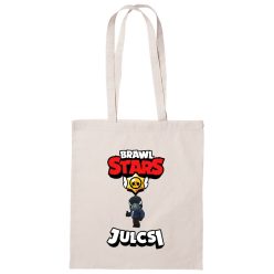 Brawl stars vászontáska saját névvel fehér színben