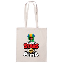 Brawl stars vászontáska saját névvel fehér színben