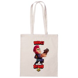 Brawl stars vászontáska saját névvel fehér színben