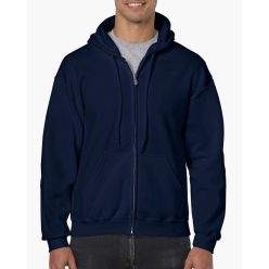 Gildan Sötétkék zippzáras kapucnis pulóver