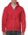 Gildan Piros zippzáras kapucnis pulóver