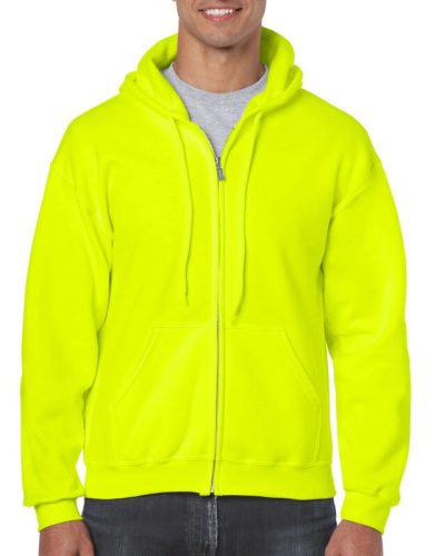 Gildan Neon zöld zippzáras kapucnis pulóver