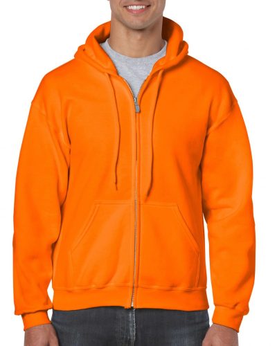Gildan Neon narancs zippzáras kapucnis pulóver