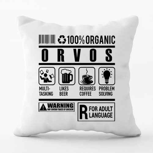 100% Organic Orvos feliratos párna