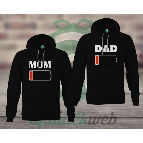 Mom Dad páros kapucnis pulóver
