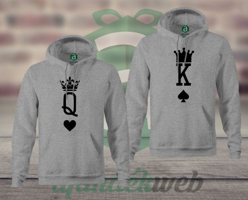King-Queen páros kapucnis pulóver