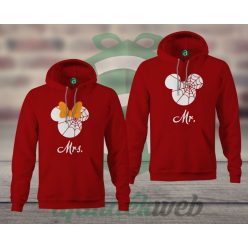 Halloween Mr Mrs 2 páros kapucnis pulóver