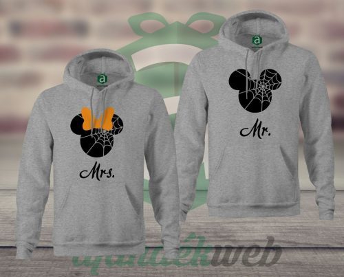 Halloween Mr Mrs 2 páros kapucnis pulóver