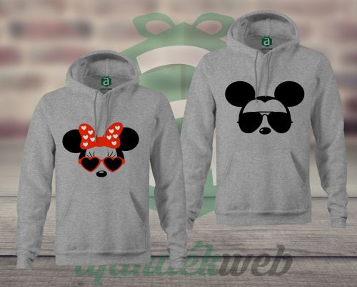 Minnie Mickey páros kapucnis pulóver