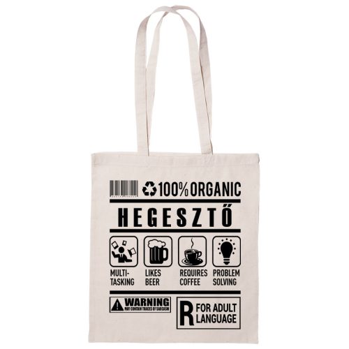 100% Organic Hegesztő feliratos vászontáska