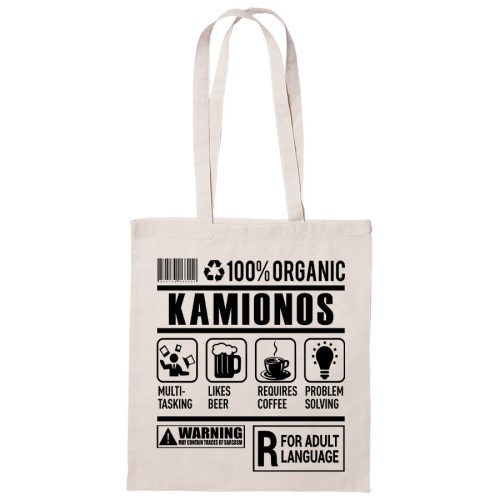 100% Organic Kamionos feliratos vászontáska