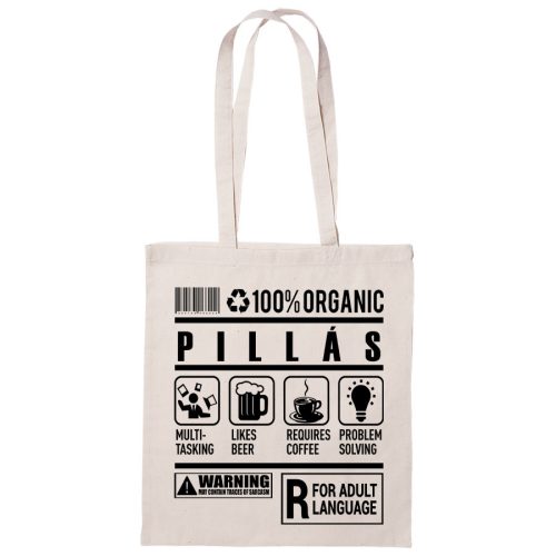 100% Organic Pillás feliratos vászontáska