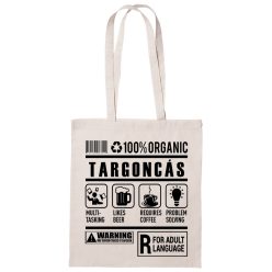 100% Organic Targoncás feliratos vászontáska