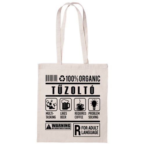 100% Organic Tűzoltó feliratos vászontáska