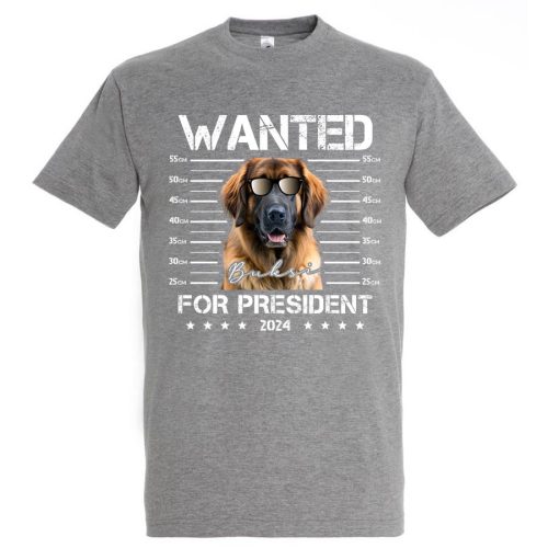Wanted feliratos kutyás póló névvel
