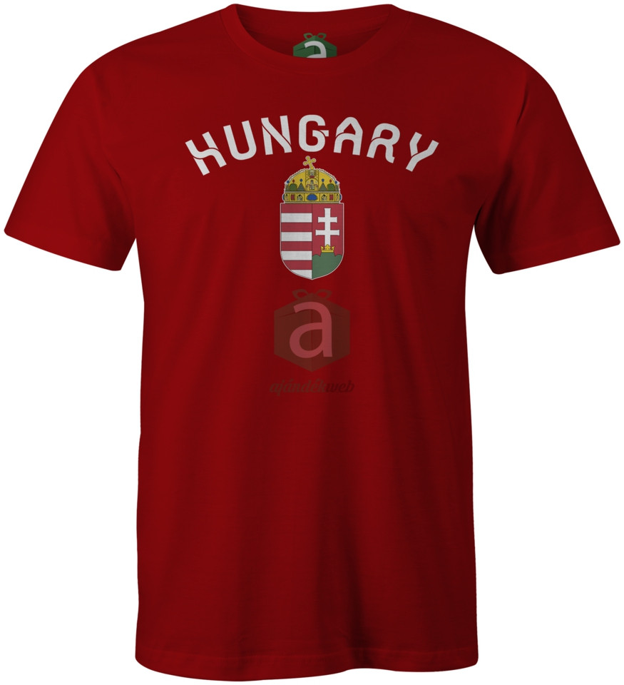 Hungary címeres meggypiros póló