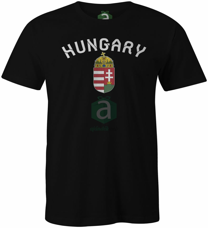 Hungary címeres fekete póló