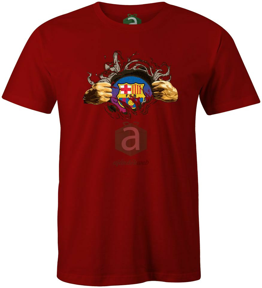 Barcelona tépett 3XL-es meggypiros póló