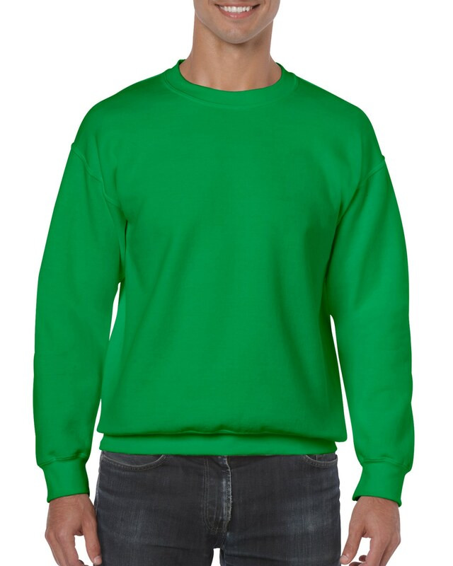 Gildan Zöld környakas pulóver